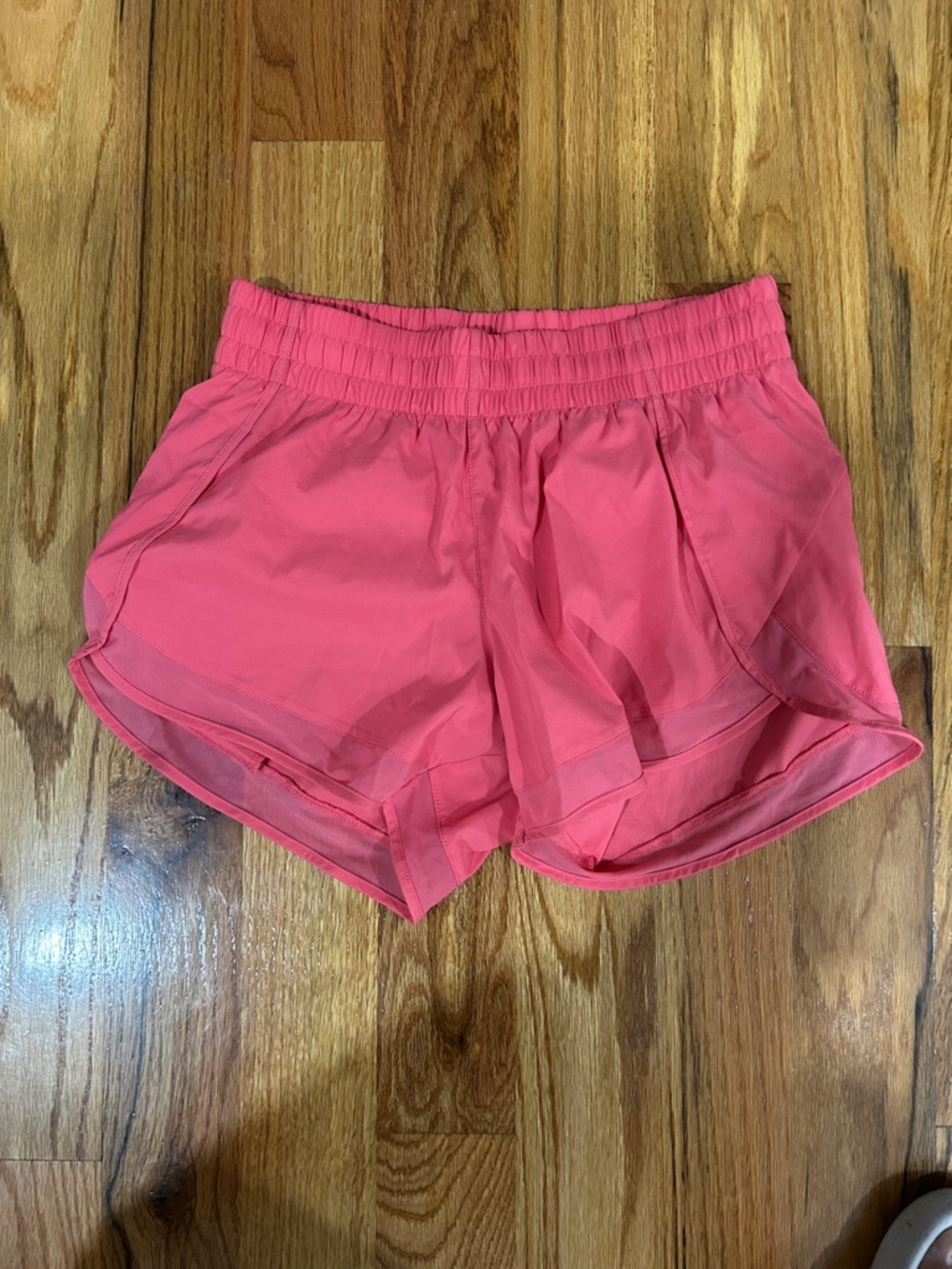 Athleta Coral Pink Running Shorts with Elastic Waist